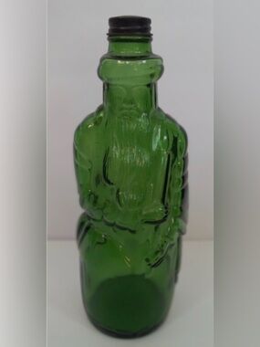 Vintage Moses Figure Bottle Poland Spring Distilled Dry Gin Alcohol Green Maine